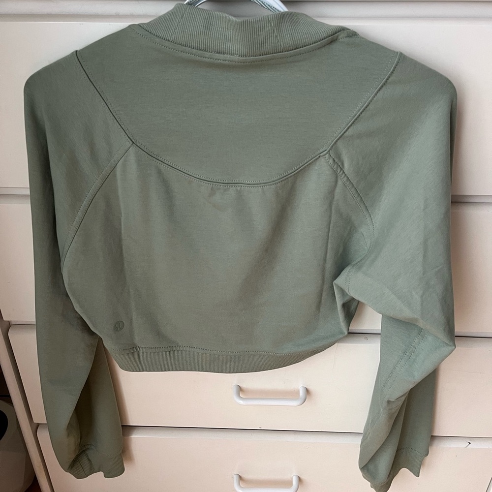 Lululemon French Terry Long Sleeve Shrug in palm court size 4 - Picture 2 of 3